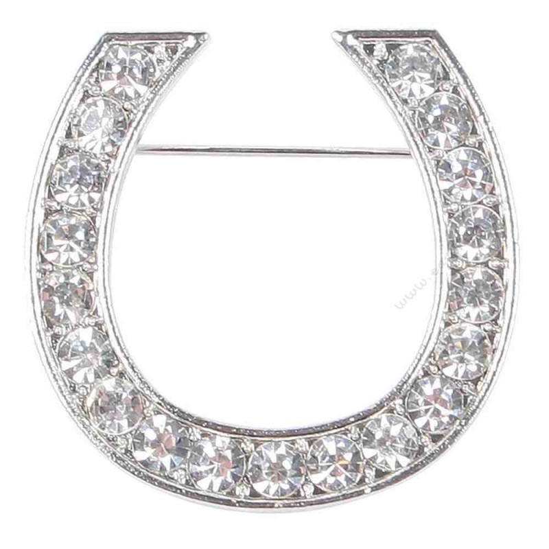 Broche Crystal Horseshoe pour cavalière