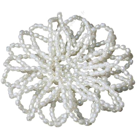 Résille avec perles crème